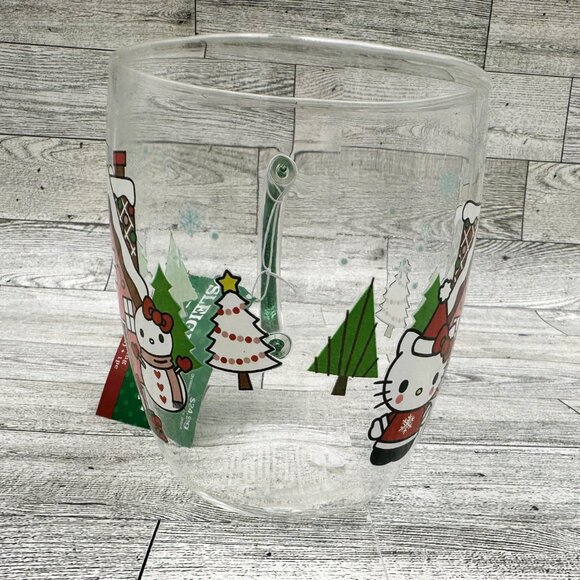 Brand New Sleigh Bell Bistro Hello Kitty 14 Oz Christmas Mug w/Glitter Handle - Picture 2 of 5